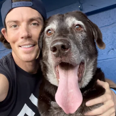 Luca with his dog Keeper